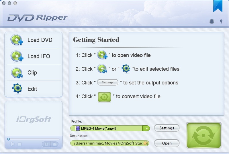 iOrgsoft Movie converter for Mac 4.1 : DVD Ripper