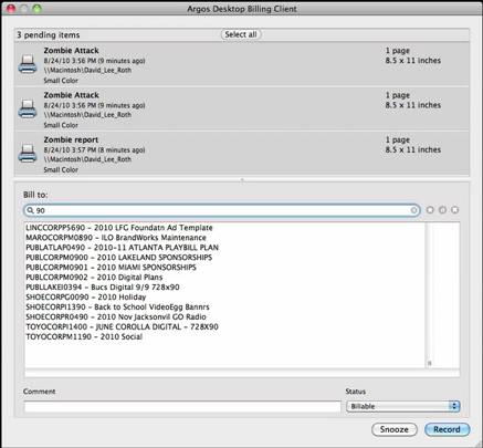 Sepialine Desktop Billing Client 6.6 : Main window