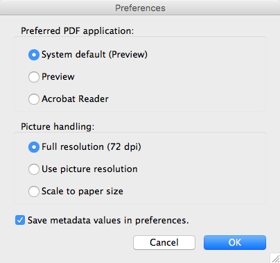Combine PDFs 5.2 : Preferences