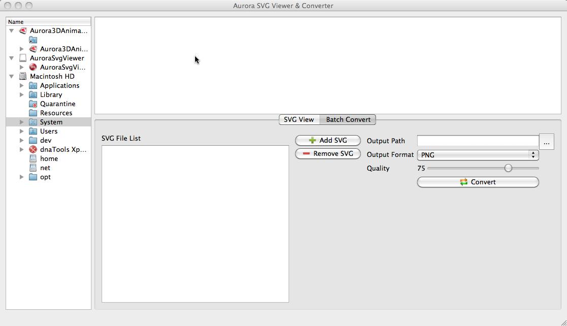 AuroraSvgViewer 11.0 : Main window