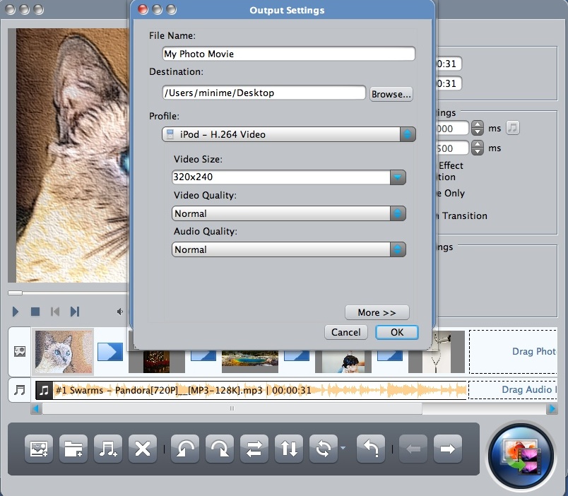 ImTOO Photo Slideshow Maker 1.0 : Configuring Output Settings