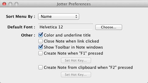 Jotter 1.4 : Preference Window
