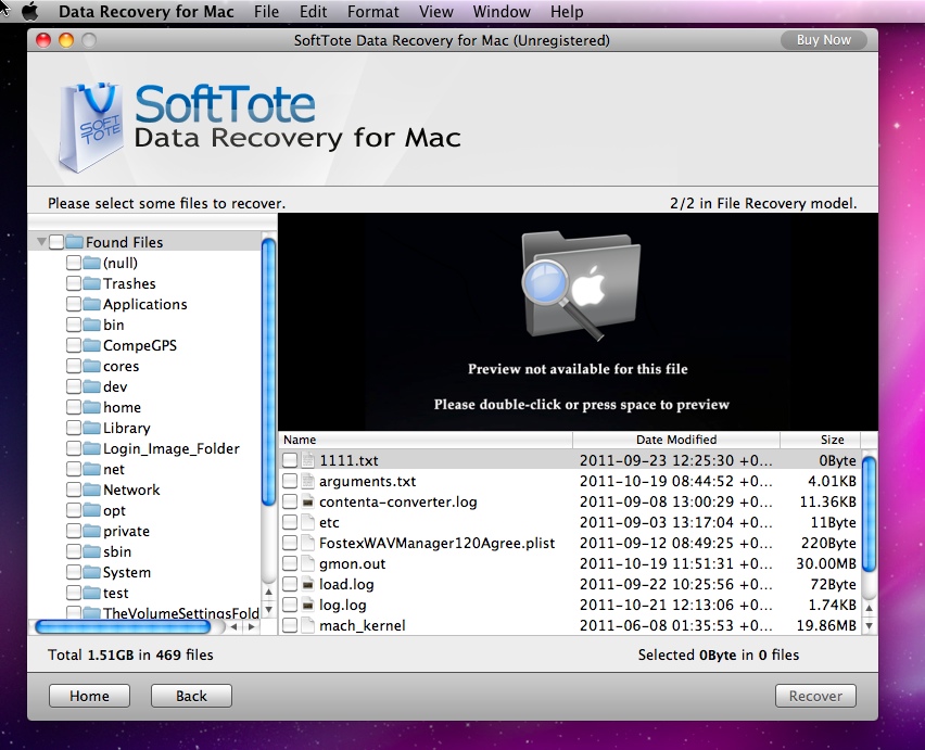 Data Recovery for Mac 3.2 : General View