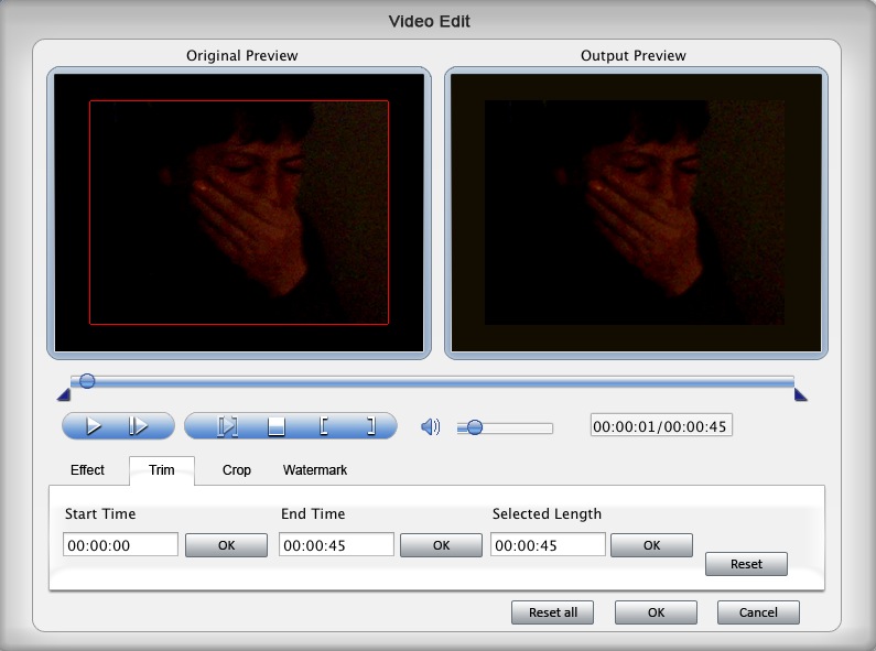 4Easysoft Mac MOV to AVI Converter 3.2 : Video editor