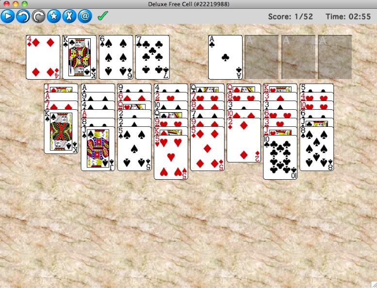 Deluxe Free Cell Solitaire 1.0 : Main window