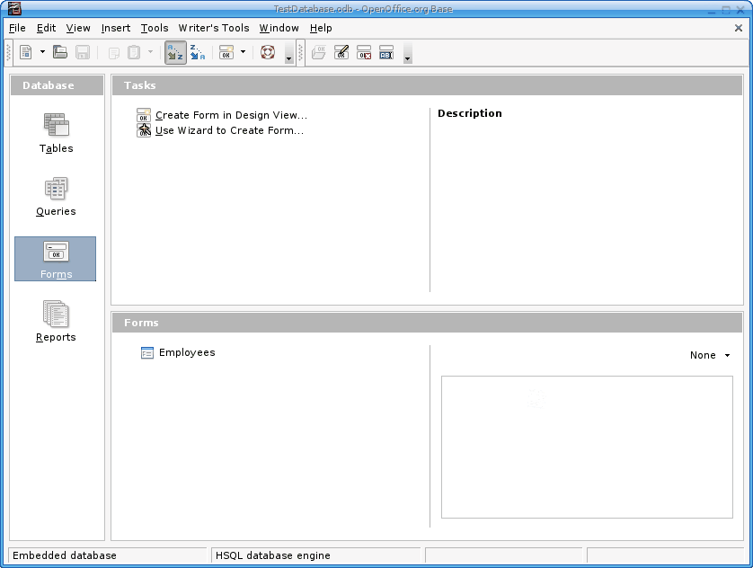 OpenOffice.org Base 3.3 : General View
