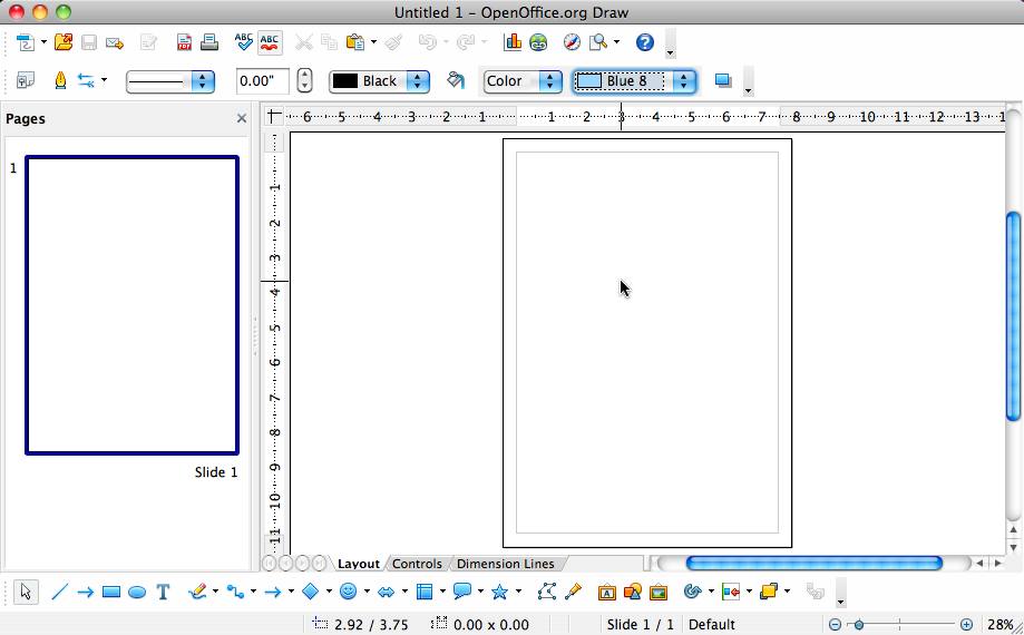 OpenOffice.org Draw 3.3 : Main Window