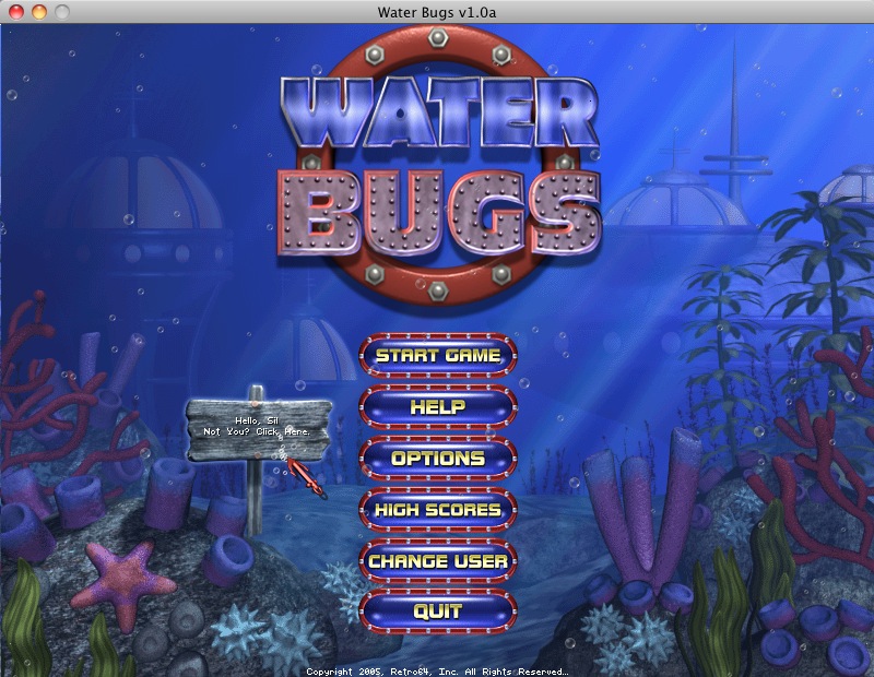 Water Bugs 1.0 : Main menu