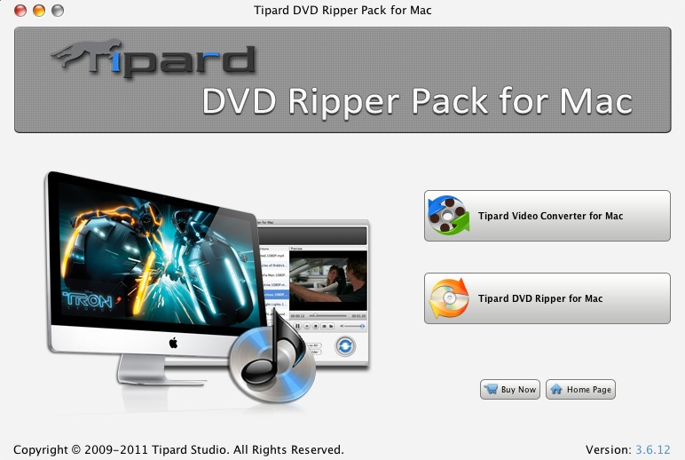 Tipard DVD Ripper Pack for Mac 3.6 : Launcher