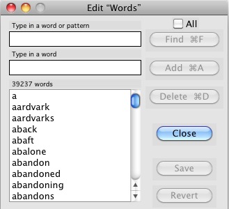 anagrams 2.4 : Editor