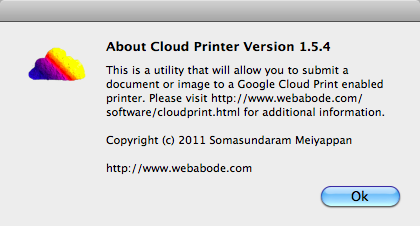 Cloud Printer 1.5 : Program version