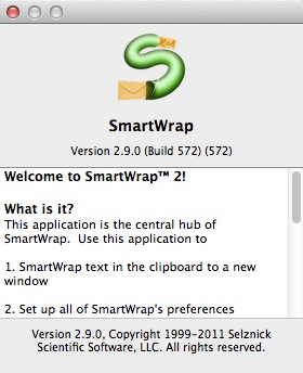 SmartWrap 2.9 : About window