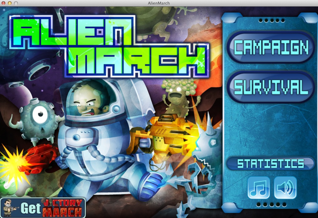Alien March 1.0 : Main menu