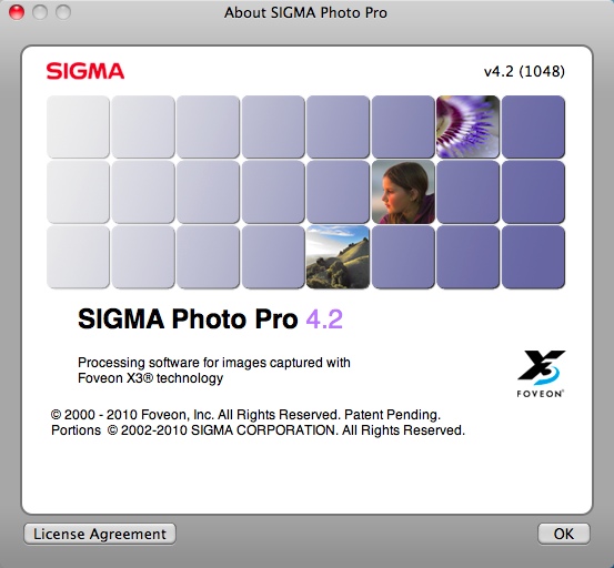 SIGMA Photo Pro 4.2 : About window