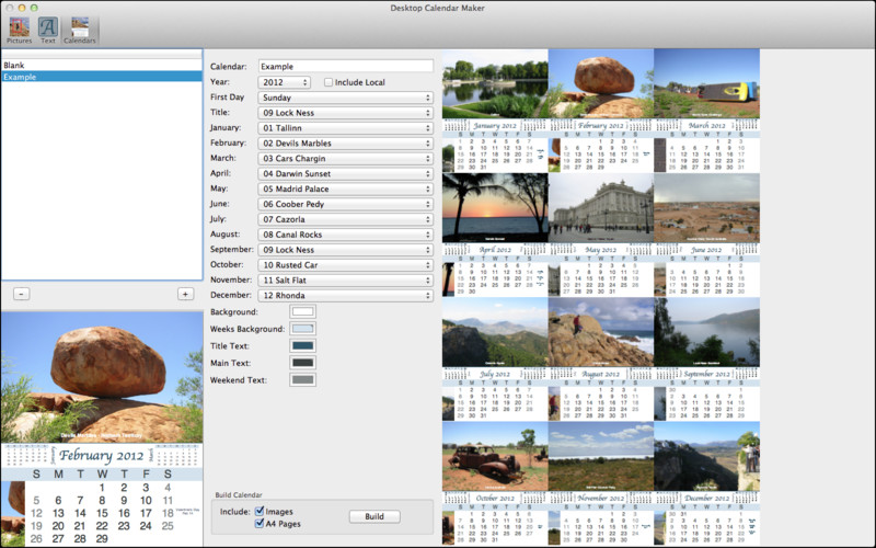 Desktop Calendar Maker 1.1 : Desktop Calendar Maker screenshot