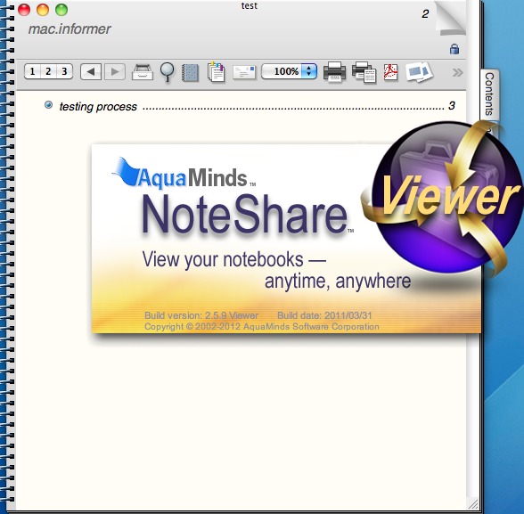 NoteShare Viewer 2.5 : About Window