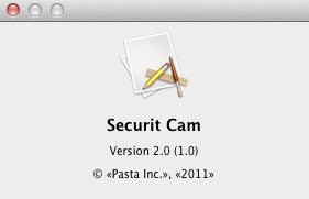 Securit Cam 2.0 : About window
