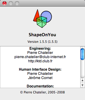 ShapeOnYou 1.5 : Program version
