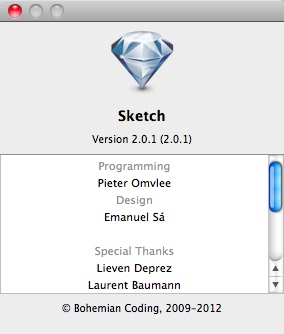 Sketch 2.0 : About window