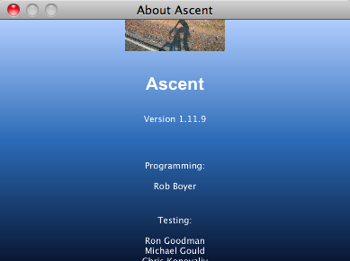 Ascent : Program version