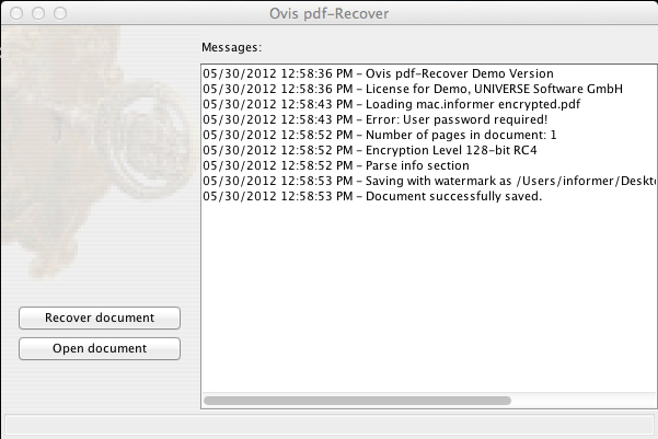 pdf-Recover 8.1 : Recovered Process Finished
