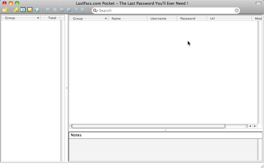 LastPass Pocket 1.9 : Main window