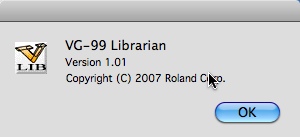 VG-99 Librarian 1.0 : Main window