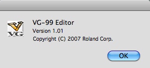 VG-99 Editor 1.0 : Main window