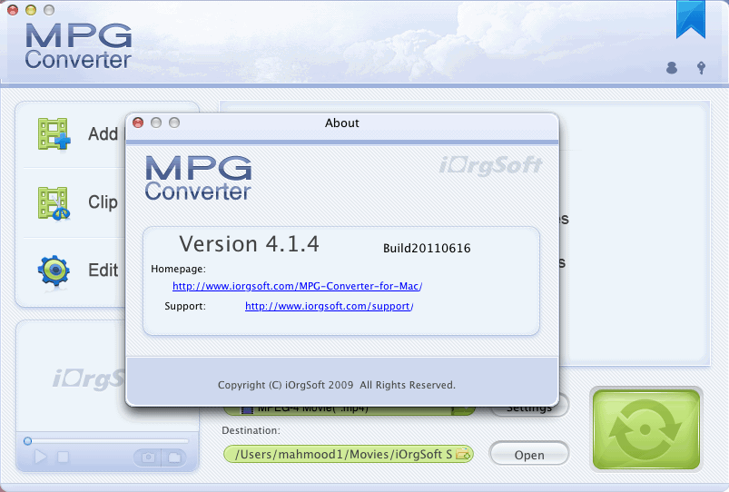 MPG Converter 4.1 : Main Window