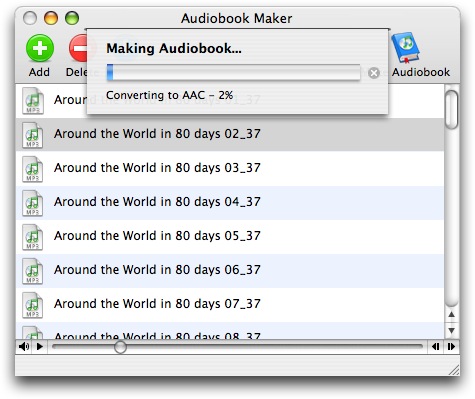 Audiobook Maker 0.1 : Main window