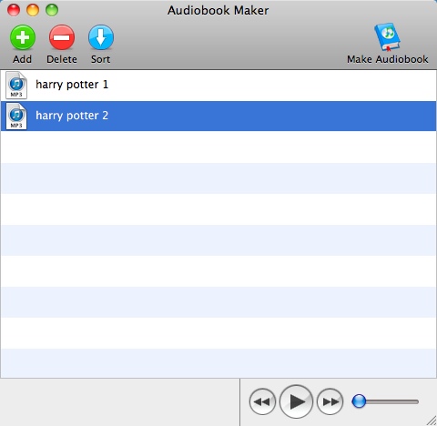 Audiobook Maker 0.1 beta : Main Window