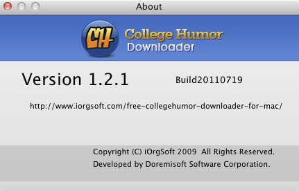 Free CollegeHumor Downloader for Mac 1.2 : About window