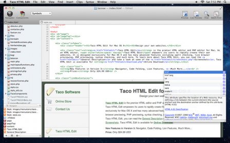 Taco HTML Edit screenshot