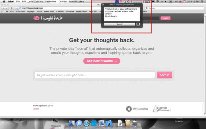 ThoughtBackDesktop : Thoughtback screenshot