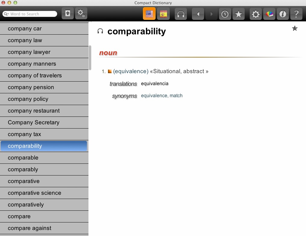 Compact Dictionary 1.0 : Main window