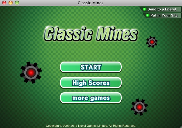 Classic Mines 1.3 : Main menu