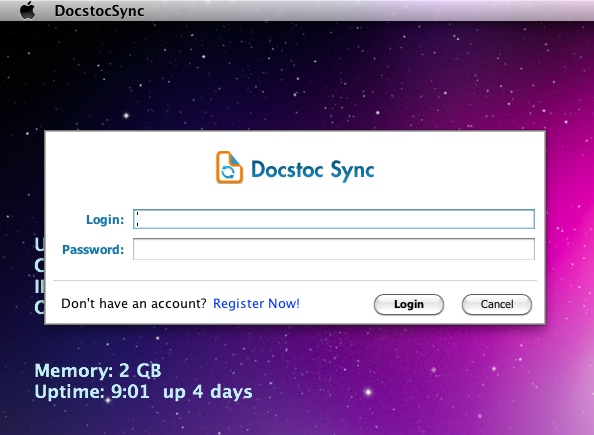 DocstocSync 1.0 : Main window