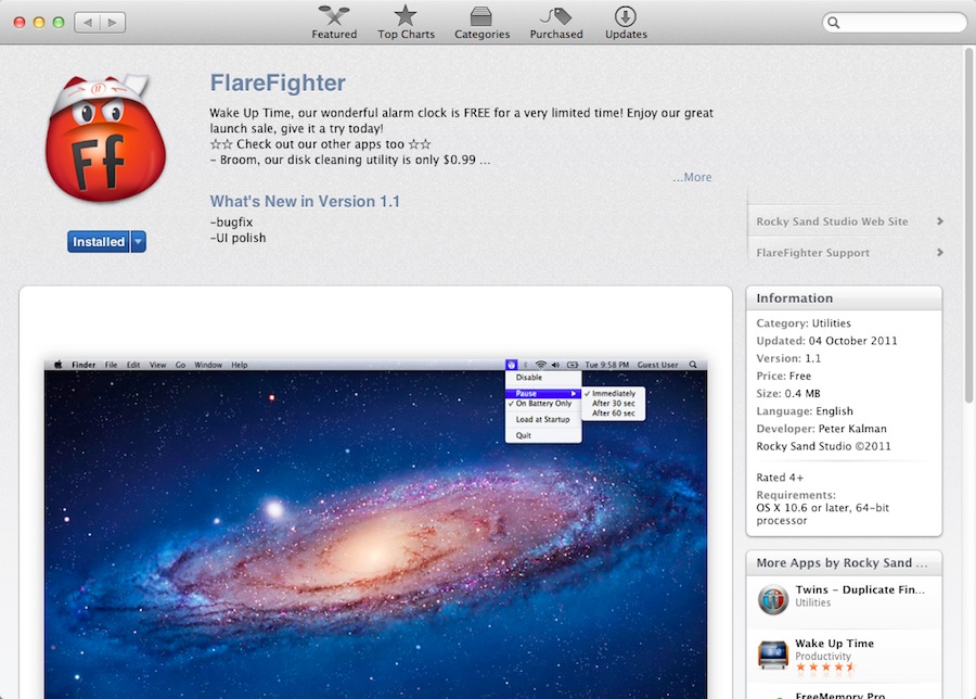 FlareFighter 1.1 : App Store Program Version
