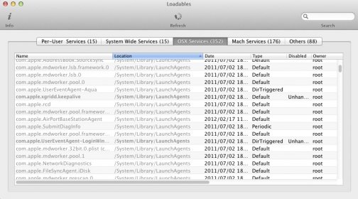 OSX services