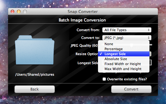 Snap Converter 1.2 : Main Screen
