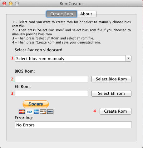 RomCreator 1.0 : Main Window