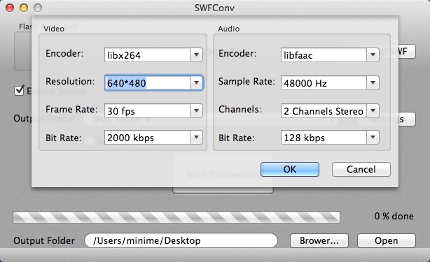 SWFConv 1.5 : Configuring Output Settings