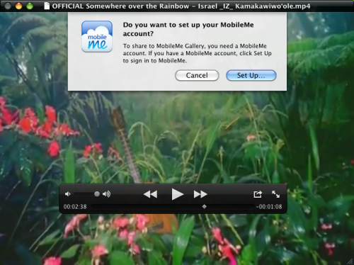 QuickTime Player 10.0 : Export to MobileMe