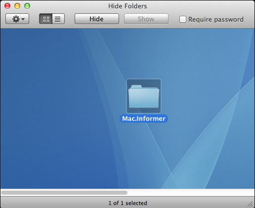 Hide Folders 6.1 : Main Window