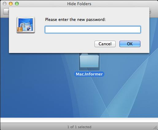 Hide Folders 6.1 : Password Screen