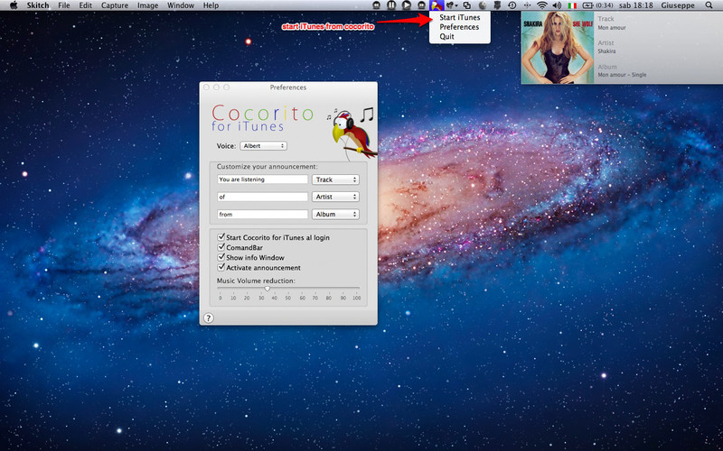 Cocorito for iTunes 1.0 : Cocorito for iTunes screenshot