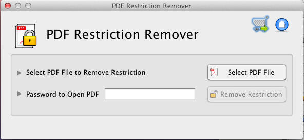 PDF Restriction Remover 1.5 : Main Window
