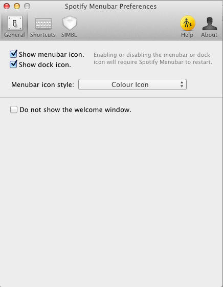 Spotify Menubar 1.0 : Main Window