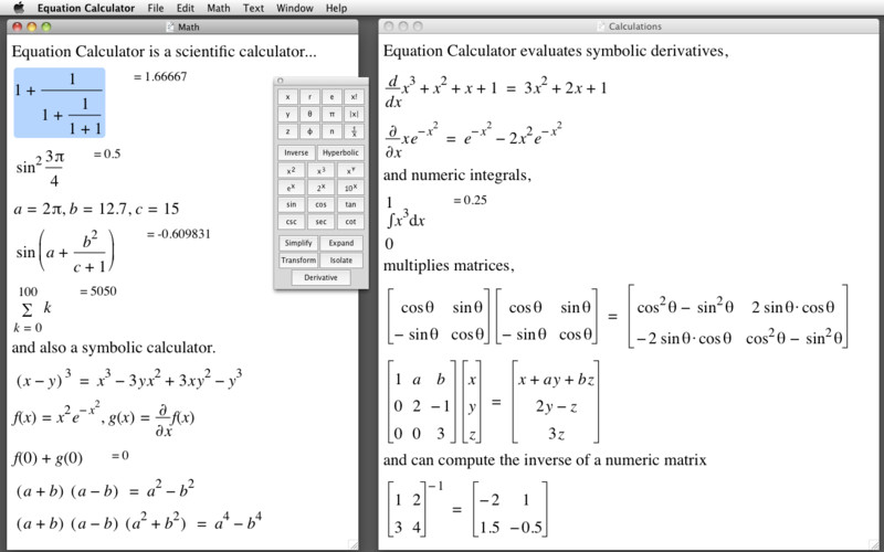Equation Calculator 1.1 : Equation Calculator screenshot