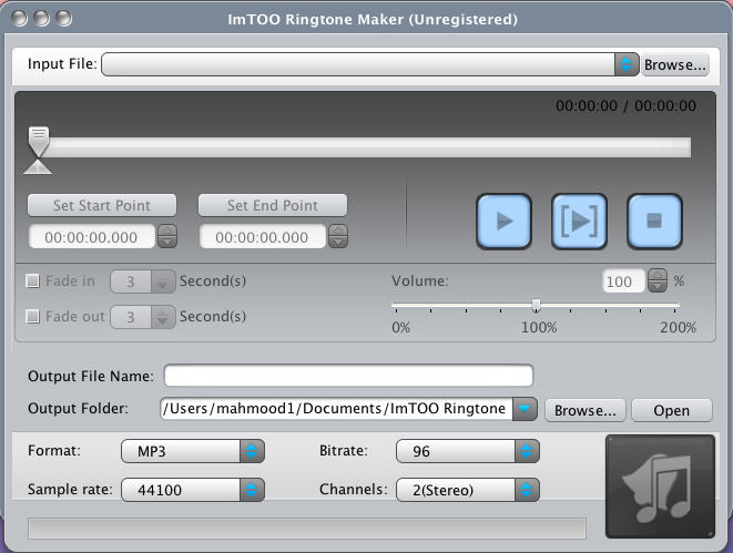 ImTOO Ringtone Maker 2.0 : Main Window